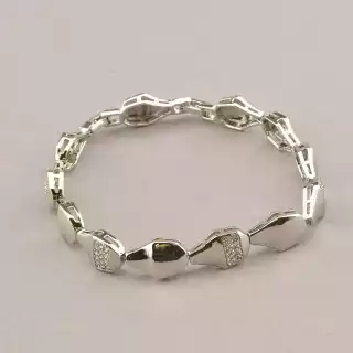 Браслет складний Xuping Фіаніт 17 см. (родій)