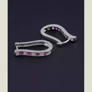 Сережки англійський замок Xuping Фіаніт (родій)