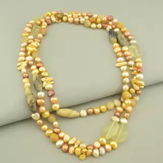 Намисто Яшма, Перли 164 см.