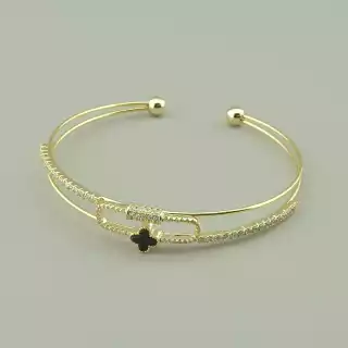 Браслет без застібки Saiya Фіаніт 17 см. (позолота 18к лимонна)