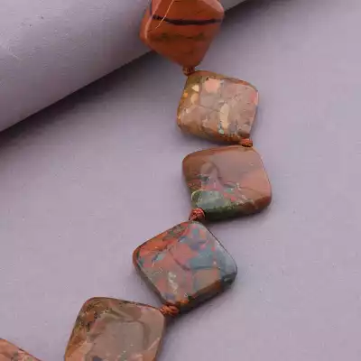 🏷️️ Намисто Яшма 49 см F-79844