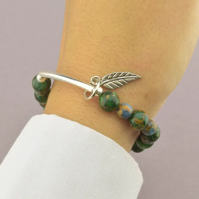 🏷️️ Браслет резинка Яшма 18 см. ss_89829