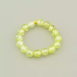 Каблучка з цирконом (гранованої форми, зеленого кольору)