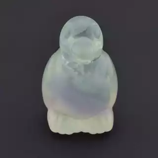 Мінерал флюорит Пінгвін (40х25 мм, зелений, фіолетовий)