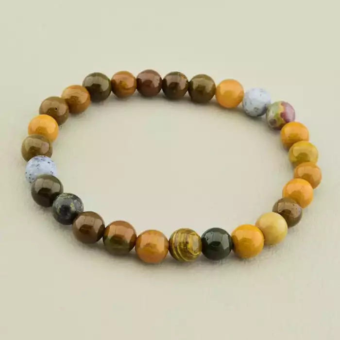 🏷️️ Браслет на резинці Яшма 16 см F-105859