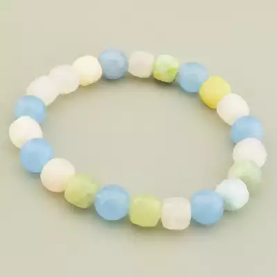 Браслет на резинці Аквамарин, Морганіт 19 см