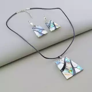 Підвіска+Сережки Галіотіс, Перламутр 46 см.