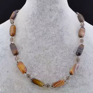 Намисто Агат, Раухтопаз 55 см