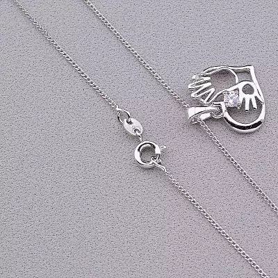 🏷️️ Підвіска долоньки Xuping Фіаніт 45 см (родій) F-83426