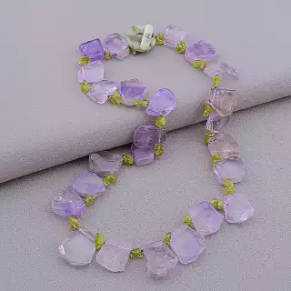 Намисто Аметрін, Пренит 50 см