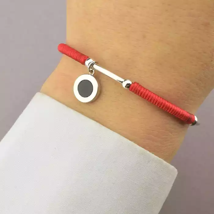 🏷️️ Браслет без застібки Saiya емаль 17 см (родій) ss_84218