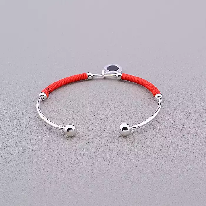 🏷️️ Браслет без застібки Saiya емаль 17 см (родій) ss_84218