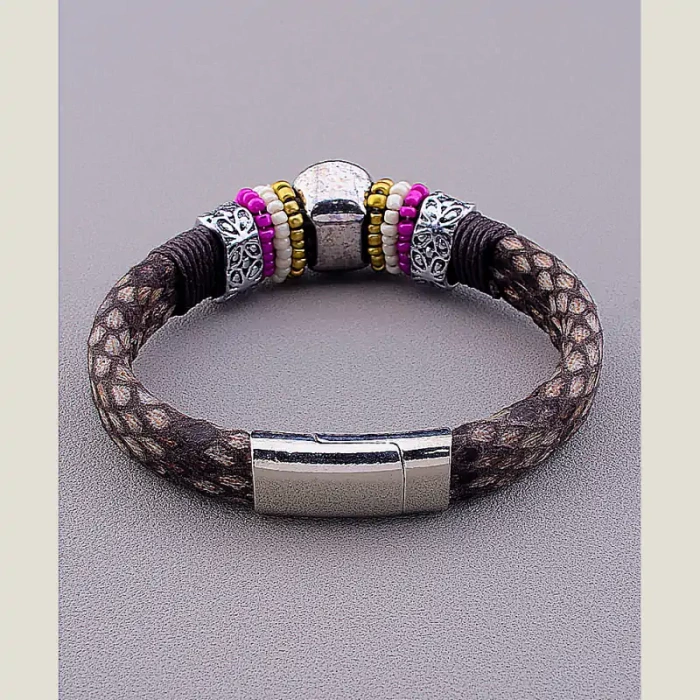 🏷️️ Браслет з магнітною застібкою Місячний камінь 17 см ss_15276