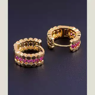 Сережки кільця Xuping Фіаніт (позолота 18к)