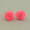 🏷️️ Сережки троянда з французьким замком полімерна глина F-93401