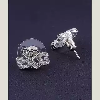 Сережки пусети Big Dipper Фіаніт (родій)