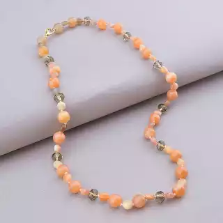 Намисто Сонячний камінь, Чеський кришталь 50 см.