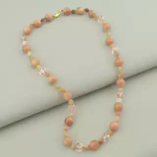 Намисто Сонячний камінь, Чеський кришталь 50 см.