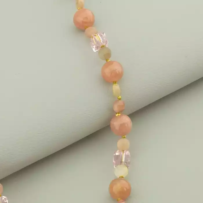 🏷️️ Намисто Сонячний камінь, Чеський кришталь 50 см. ss_94550