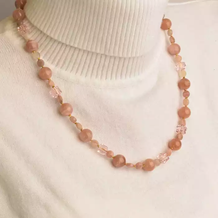 🏷️️ Намисто Сонячний камінь, Чеський кришталь 50 см. ss_94550