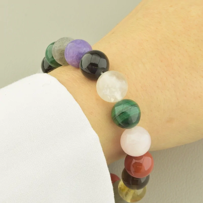 🏷️️ Браслет резинка Самоцвіти 18 см. ss_102044