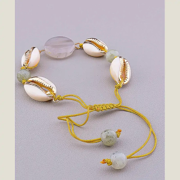 🏷️️ Браслет шамбала Агат, Ракушка, Лабрадор 16 см ss_77562