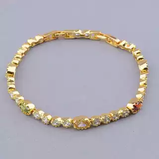 Браслет складний Xuping Фіаніт 17 см. (позолота 18к)