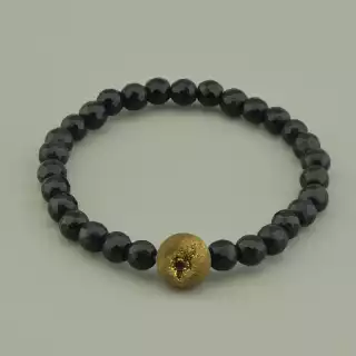 Браслет резинка Агат 17 см.