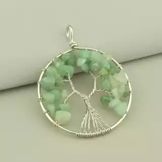 Кулон дерево нефрит 60x50мм.