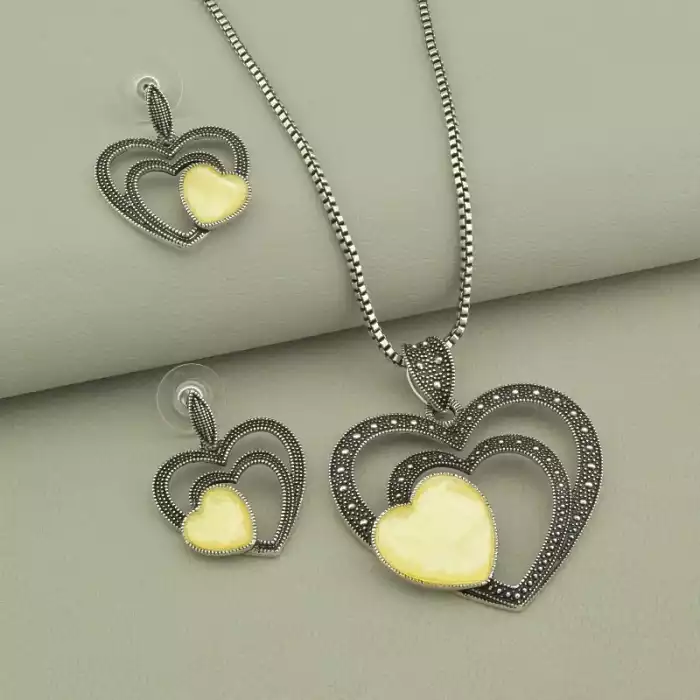 🏷️️ Підвіска+Сережки Перламутр 50 см. ss_103798