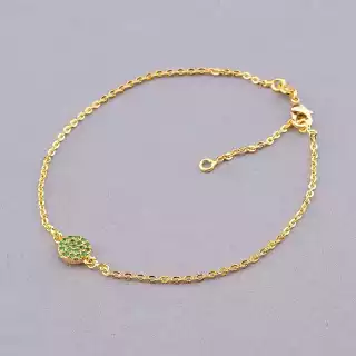 Браслет з карабіном Xuping Фіаніт 18 см (позолота 18к)