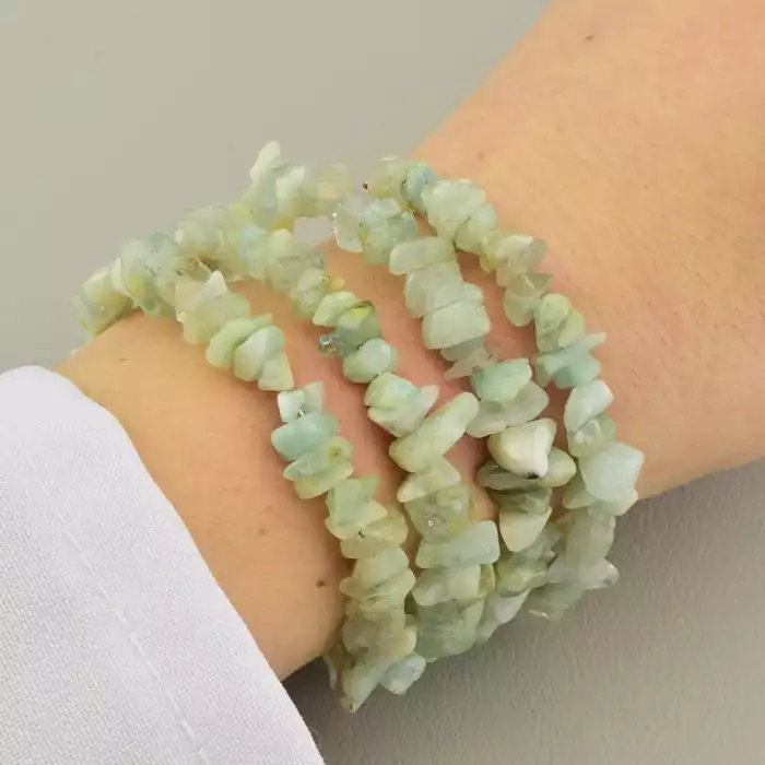 🏷️️ Браслет без застібки з аквамарином сердоліком і чеським кришталем крихітка (18 см, синьо-коричневий) ss_104742