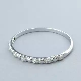 Браслет шарнірний Xuping Фіаніт 17 см (родій)