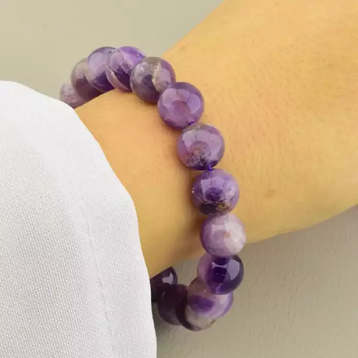 🏷️️ Браслет на резинці Аметист 17 см F-105760