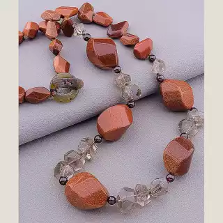 Намисто Авантюрин, Раухтопаз 70 см