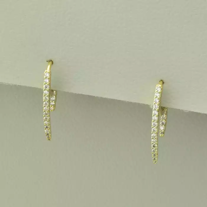 🏷️️ Сережки кільця Xuping Фіаніт (позолота лимонна 18к) ss_99364