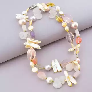 Намисто Майорка, Халцедон, Флюорит 90 см