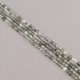 Намистини Волосатик 39 см на нитці (натуральне каміння, без застібки) грановані