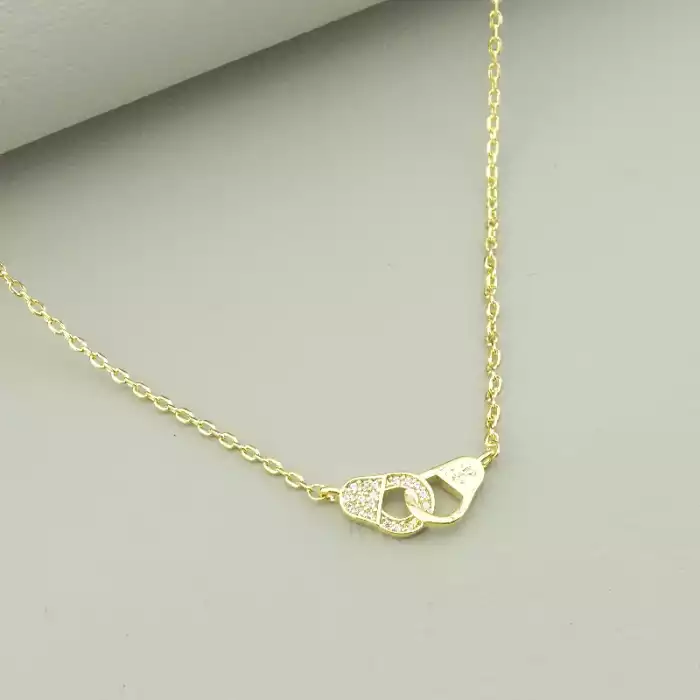 🏷️️ Підвіска наручники Saiya Фіаніт 41 см (позолота 18к лимонна) ss_93879