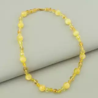 Намисто Цитрін, Чеський кришталь 47 см.