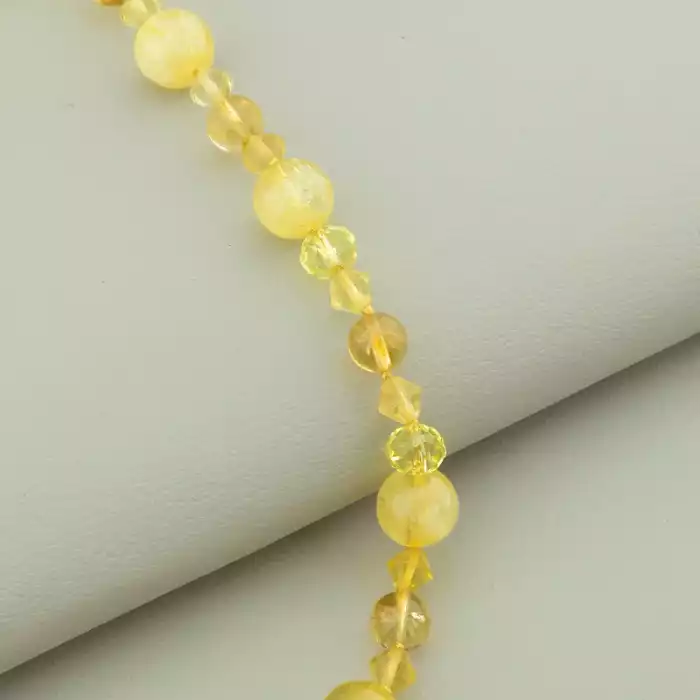 🏷️️ Намисто Цитрін, Чеський кришталь 47 см. ss_94551