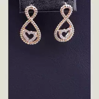 Сережки пусети Big Dipper Фіаніт (позолота 18к)