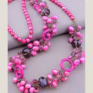 Намисто Перли, Чеський кришталь 80 см