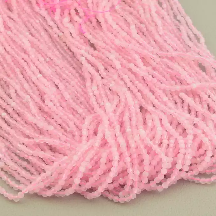 🏷️️ Намистини Рожевий кварц 38 см. 2,8мм. на нитці (натуральне каміння, без застібки) ss_104132