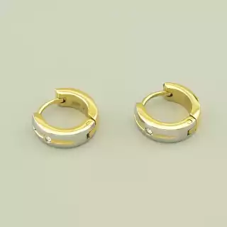 Сережки кільця Xuping Фіаніт (позолота-родій)