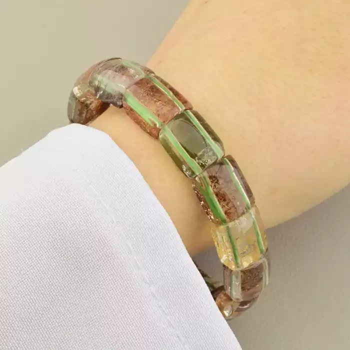 🏷️️ Браслет резинка з фантомним кварцем, 19 см (без замка) ss_104543