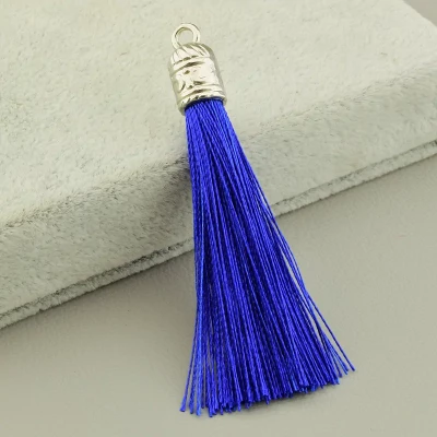 Пензлик шовк (55х80 мм, синій, срібний, гарна якість)