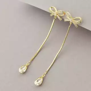 Сережки пусети Xuping Фіаніт (позолота 18к)