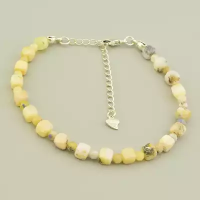 Браслет на карабіні Родоніт, Жадеїт, Кварц 18 см срібло (925)