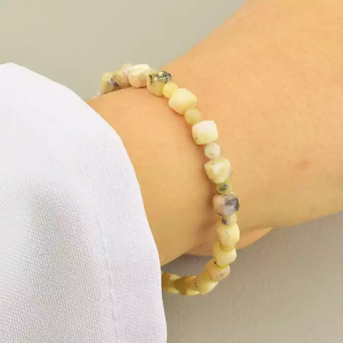 🏷️️ Браслет на карабіні Родоніт, Жадеїт, Кварц 18 см срібло (925) ss_105661